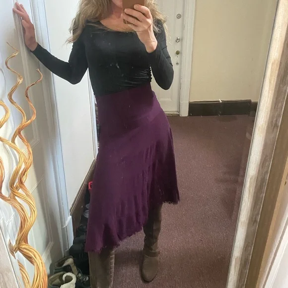 Robert Rodriguez fringed knitted merlot midi skirt Size Xs Brand new - Picture 7 of 10